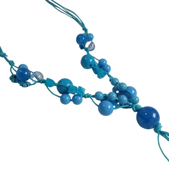 Necklace Jewelry 28 to 44 Inch Length Plastic Gem Costume Beach Core Baby Blue - Picture 3 of 6